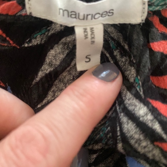 Maurices | Ruffle Tank Top | Small | Topical Print - Picture 3 of 3